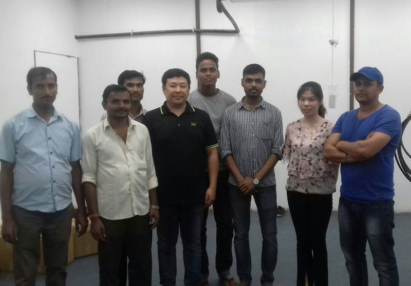 Our engineer team came to India to train how to use total transfer decoration machine